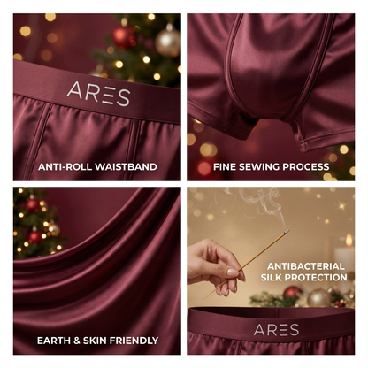 Calzoncillos de seda de primera calidad | Comodidad todo el día burdeos (NUEVO)