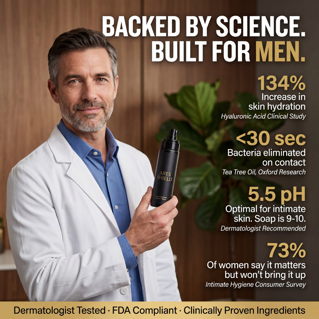 ARES Shield - Spray íntimo protector antibacteriano para hombre